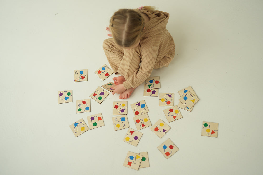 Domino kolory i kształty gra montessori