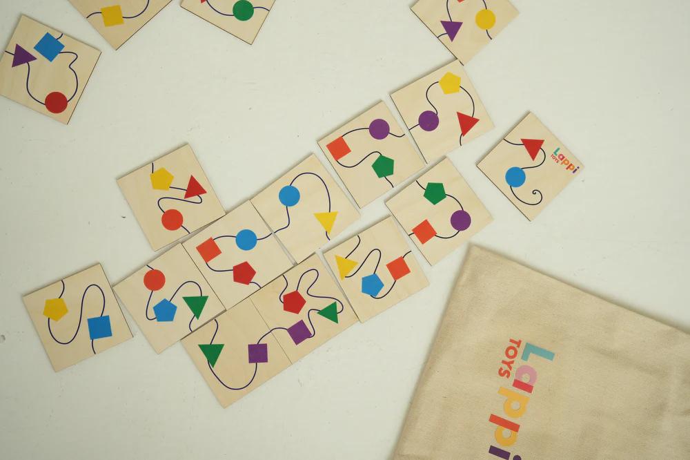 Domino kolory i kształty gra montessori