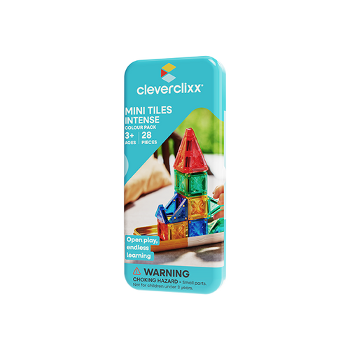 Cleverclixx - Klocki magnetyczne Mini Tiles Pack Intense 28 el.