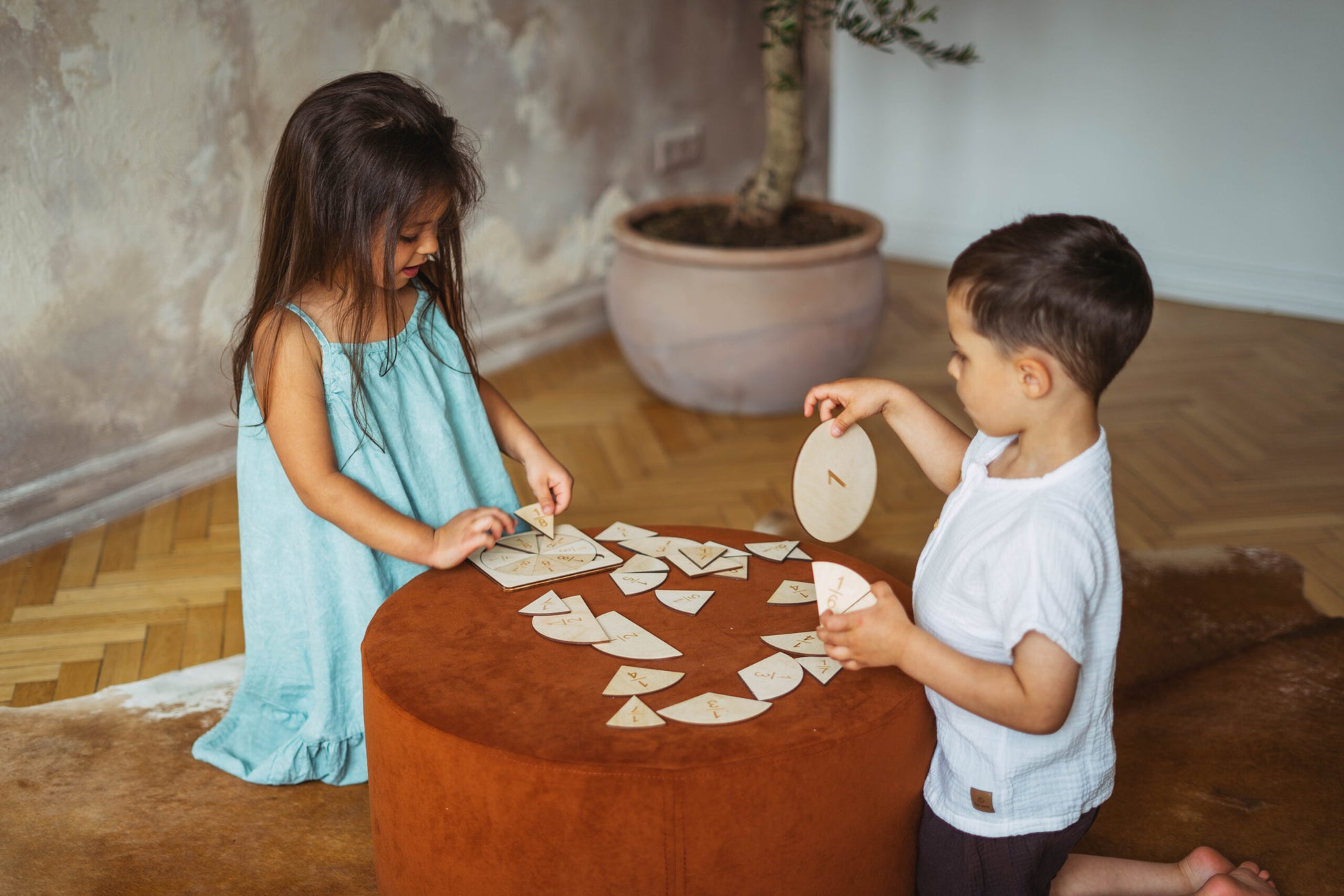 zestaw do nauki ułamków, nauka procentów, ułamki dla dzieci, drewniana pomoc edukacyjna, matematyka Montessori, nauka matematyki, edukacyjna zabawka drewniana, zestaw matematyczny dla dzieci, nauka poprzez zabawę, prezent edukacyjny, nauka liczenia