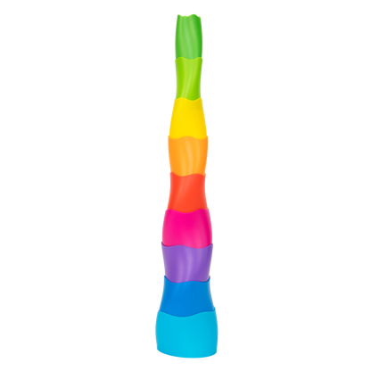 wieża SpiroKu, Fat Brain Toy, piramidka dla dzieci, zabawka edukacyjna, zabawka sensoryczna, układanka dla dzieci, zabawka rozwijająca, kreatywna piramidka, zabawka logiczna, rozwój motoryki, prezent dla dziecka 3+, zabawka Montessori, kolorowa wieża