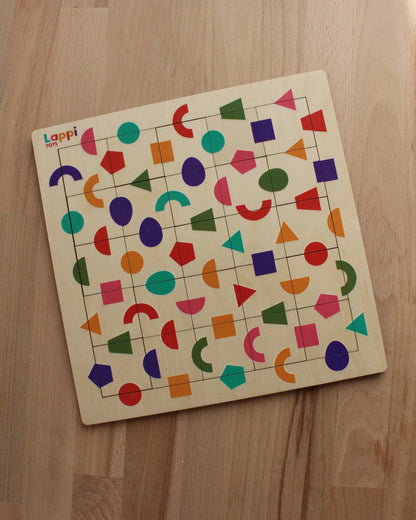 zabawki montessori, układanka drewniana, edukacyjne zabawki drewniane, drewniana układanka geometryczna, nauka figur geometrycznych, puzzle geometryczne, edukacja STEM, zabawki logiczne dla dzieci, układanka logiczna, rozwój umiejętności poznawczych, drewniane zabawki edukacyjne, kreatywna zabawa, nauka geometrii dla dzieci, ekologiczne zabawki drewniane, drewniane puzzle Montessori, edukacyjne układanki drewniane