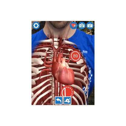 virtuali-tee, koszulka AR anatomia, interaktywna koszulka edukacyjna, edukacja STEM, nauka biologii AR, gadżety edukacyjne 3D, koszulka z aplikacją mobilną